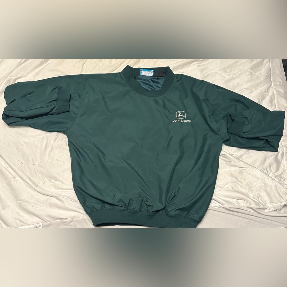 Vintage John Deere Windbreaker Men’s Pullover Green Size Small